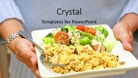  Presentation with feminine - Audience pleasing slide deck consisting of pair of feminine hands holding backdrop and a  colored foreground