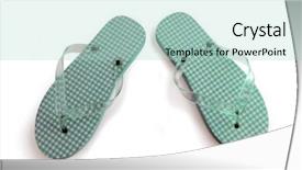  Presentation with flipflops - Theme with pair of flipflops background and a mint green colored foreground