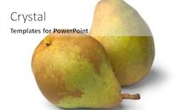  Presentation with pair - Cool new presentation theme with pair of fresh ripe doyenne du comice pears isolated on white background backdrop and a white colored foreground