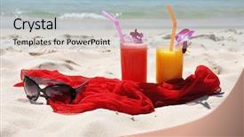  Presentation with mango fruit shake tropical - Cool new PPT theme with pair of fruit shakes red backdrop and a light blue colored foreground