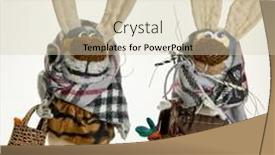  Presentation with pair - Presentation design having pair-of-funny-toy-hares background and a lemonade colored foreground