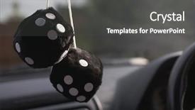  Presentation with fuzzy - Slides with pair of fuzzy dice hanging background and a dark gray colored foreground