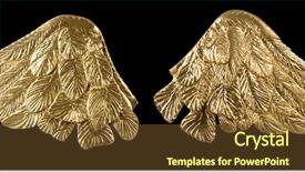  Presentation with fairy - Slides featuring pair of golden wings background and a tawny brown colored foreground