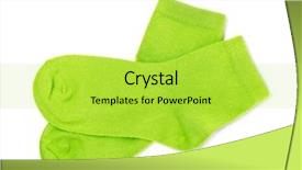 Presentation with green fashion - Slide deck featuring pair of green cotton socks background and a yellow colored foreground