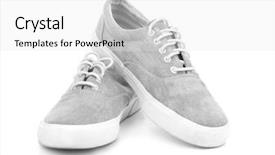  Presentation with tennis shoes - Beautiful theme featuring pair of grey tennis shoes backdrop and a white colored foreground