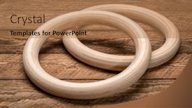  Presentation with pair - Presentation theme consisting of pair-of-gymnastic-rings-made background and a coral colored foreground