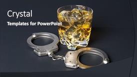  Presentation with whiskey - Slide set consisting of pair-of-handcuffs-next background and a wine colored foreground