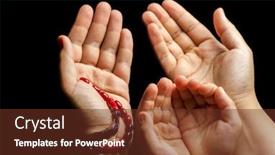  Presentation with praying hands - Cool new presentation design with pair-of-hands-praying backdrop and a tawny brown colored foreground