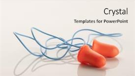  Presentation with hearing - Presentation enhanced with pair of hearing protection ear background and a sky blue colored foreground