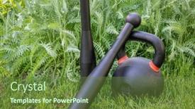  Presentation with strength - Slide set having pair-of-heavy-steel-clubs background and a  colored foreground