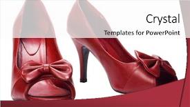  Presentation with close up shot - Cool new presentation design with pair of high heel shoes backdrop and a  colored foreground