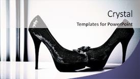  Presentation with high standards - Beautiful presentation theme featuring pair of high heels shoes backdrop and a pink colored foreground