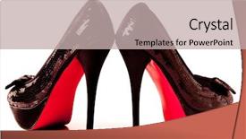  Presentation with pair - Presentation theme having pair of high heels shoes background and a mint green colored foreground