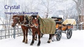  Presentation with skiing - PPT layouts with pair of horses braunwald famous swiss skiing resort background and a sky blue colored foreground