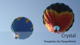  Presentation with hot air balloons - Audience pleasing slides consisting of pair of hot air balloons backdrop and a light blue colored foreground