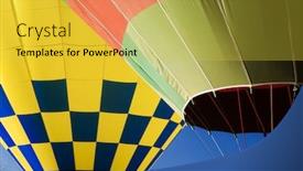  Presentation with hot air balloons - Presentation theme having pair of hot air balloons in detail background and a yellow colored foreground