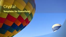  Presentation with hot air balloons - Presentation consisting of pair of hot balloons background and a tawny brown colored foreground
