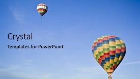  Presentation with hot air balloons - Beautiful presentation design featuring pair of hot balloons in the air backdrop and a light blue colored foreground