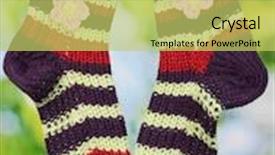  Presentation with socks - Colorful slides enhanced with pair of knit striped socks backdrop and a yellow colored foreground