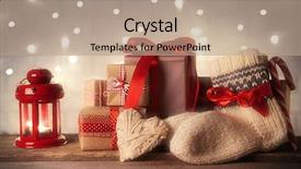  Presentation with socks - Audience pleasing presentation theme consisting of pair of knitted socks backdrop and a coral colored foreground