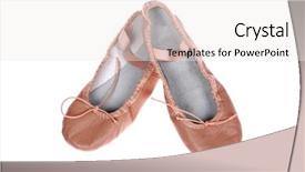  Presentation with leather shoes - PPT theme having pair of leather ballet shoes background and a white colored foreground