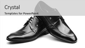  Presentation with pair - Presentation theme featuring pair of male shoes isolated background and a light gray colored foreground