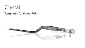  Presentation with abstract purple curved - Slides having pair-of-metal-curved-tweezers background and a white colored foreground