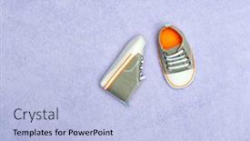  Presentation with leave - Slide deck with pair-of-new-baby-boy background and a light blue colored foreground