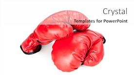  Presentation with pair of gloves - Colorful theme enhanced with pair-of-new-boxing-gloves backdrop and a pink colored foreground