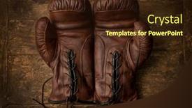  Presentation with brown leather - Theme featuring pair-of-old-brown-leather background and a wine colored foreground