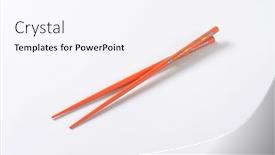  Presentation with chopsticks - Colorful theme enhanced with pair-of-orange-chopsticks backdrop and a sky blue colored foreground