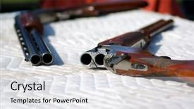  Presentation with guns - PPT theme enhanced with pair of over under skeet background and a  colored foreground