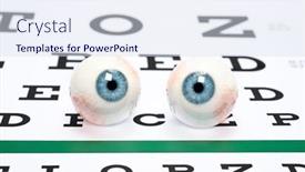  Presentation with prosthetic eye - Slides having pair-of-prosthetic-eyeballs background and a sky blue colored foreground