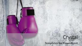  Presentation with purple wall - Presentation theme consisting of pair of purple boxing gloves background and a light gray colored foreground