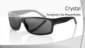  Presentation with pair - PPT layouts enhanced with pair of quality sunglasses on white with natural reflection background and a white colored foreground