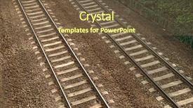  Presentation with railway tracks - Beautiful PPT theme featuring pair of railway tracks viewed backdrop and a tawny brown colored foreground