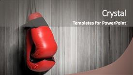  Presentation with pair of gloves - Audience pleasing PPT layouts consisting of pair of red boxing gloves backdrop and a gray colored foreground