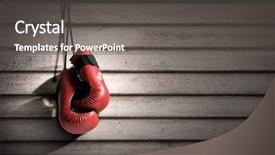  Presentation with pair of gloves - Audience pleasing PPT layouts consisting of pair of red boxing gloves backdrop and a gray colored foreground