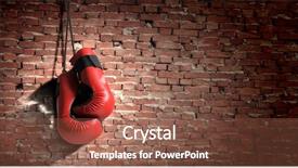  Presentation with boxing - Amazing PPT layouts having neutral gear - pair of red boxing gloves backdrop and a tawny brown colored foreground