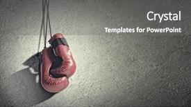 Presentation with boxing - Presentation design enhanced with pair of red boxing gloves background and a gray colored foreground