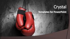  Presentation with pair - Presentation theme enhanced with pair of red boxing gloves background and a dark gray colored foreground