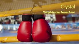  Presentation with boxing ring - PPT layouts with hangs off the boxing ring background and a tawny brown colored foreground