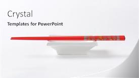  Presentation with chopsticks - Cool new presentation theme with pair-of-red-chopsticks backdrop and a sky blue colored foreground
