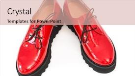 Presentation with patent - Amazing slides having pair of red patent leather boots isolated on white background backdrop and a lemonade colored foreground