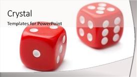  Presentation with blue and red dice - Beautiful theme featuring pair of red plastic dice backdrop and a sky blue colored foreground