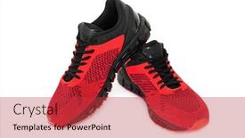  Presentation with sneakers - Beautiful presentation featuring pair-of-red-sneakers-isolated backdrop and a red colored foreground