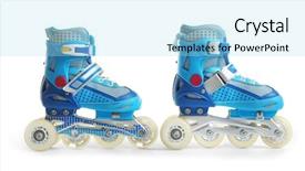  Presentation with pair - Audience pleasing PPT theme consisting of pair of roller skates isolated backdrop and a arctic colored foreground
