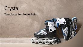  Presentation with pair - PPT theme enhanced with pair of roller skates background and a mint green colored foreground