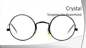  Presentation with lens - Cool new presentation theme with pair of round-lens eyeglasses backdrop and a white colored foreground