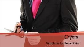  Presentation with cutting ceremony - Slides enhanced with pair of scissors for ceremony background and a red colored foreground